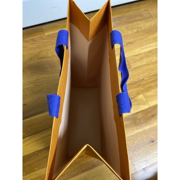 LOUIS VUITTON 4.5 X 10 X 14 Large Authentic Gift Shopping Paper Bag Orange - Picture 7 of 10